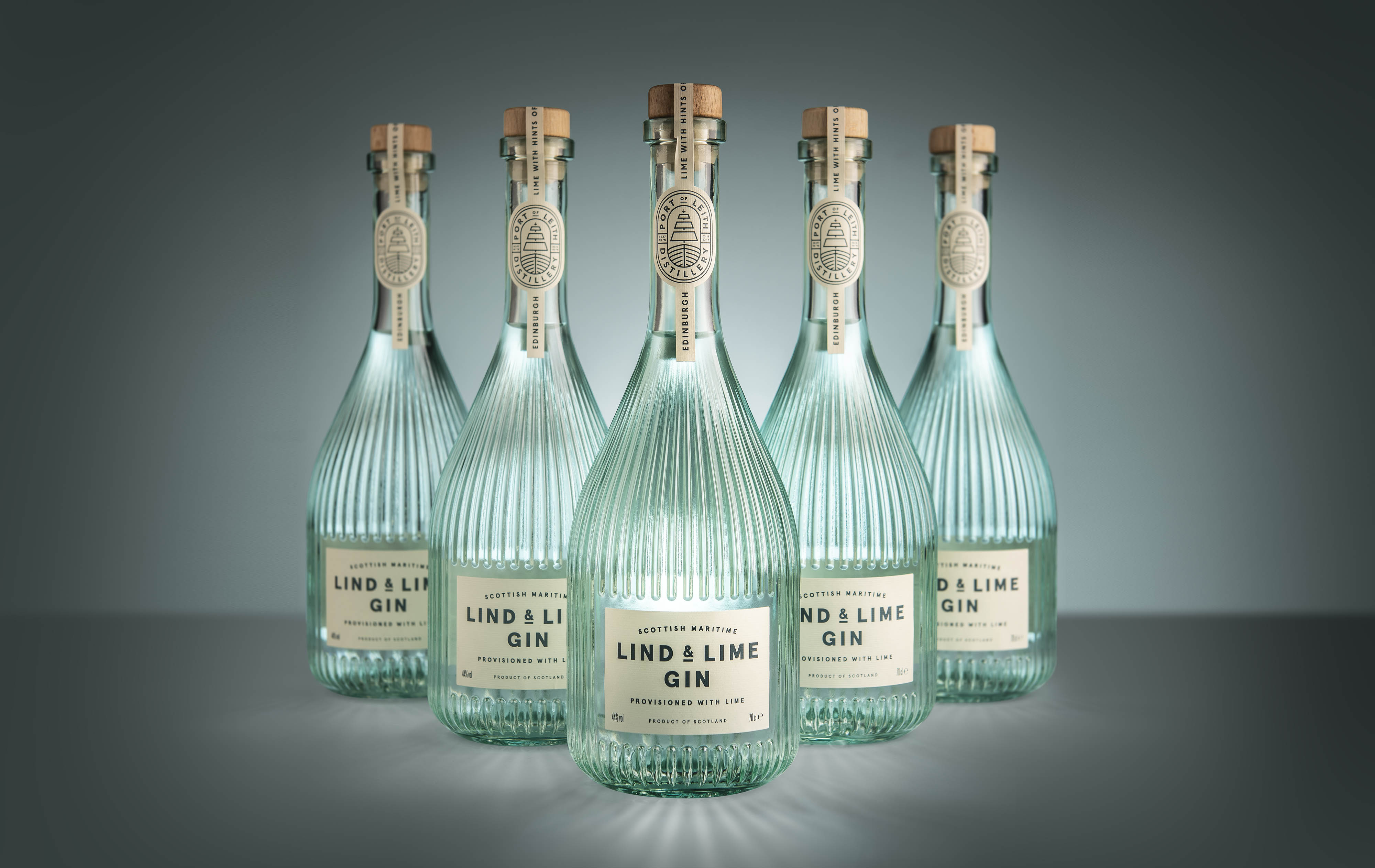 Lind & Lime gin bottles